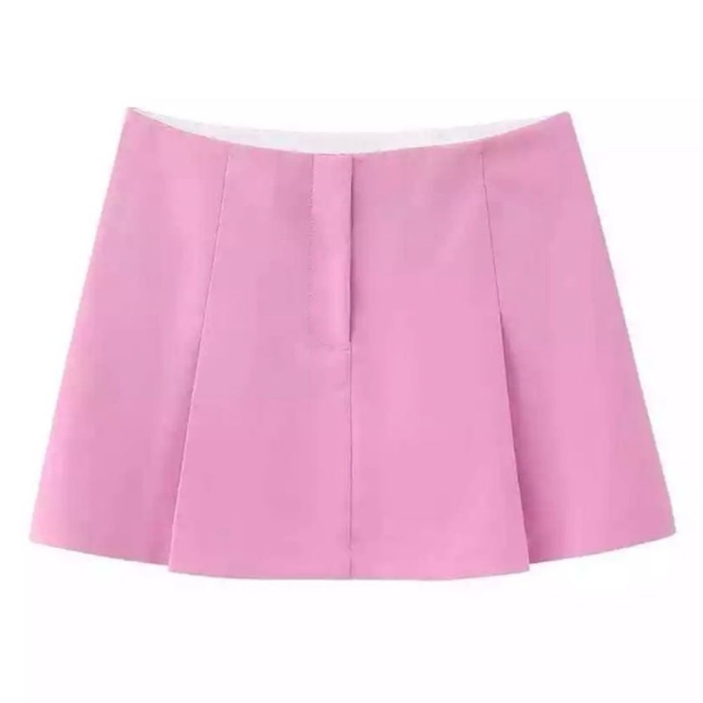 ZARA BOX PLEAT MINI SKIRT LIGHT PINK - REF. 7385/435